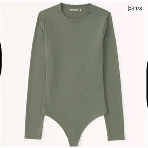 Abercrombie & Fitch Olive Long-Sleeve Bodysuit M